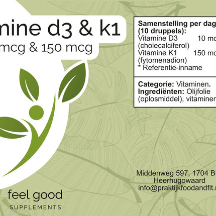 Vitamine D3 + K1 druppels - 50 ml