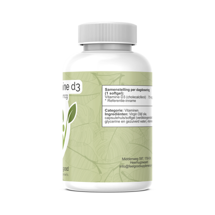 Vitamine D3 - 75 mcg - 100 Softgels